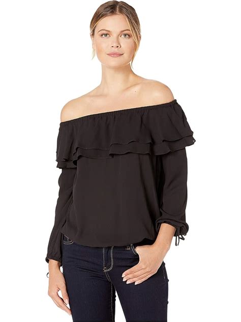 Michael kors black peasant top + FREE SHIPPING 